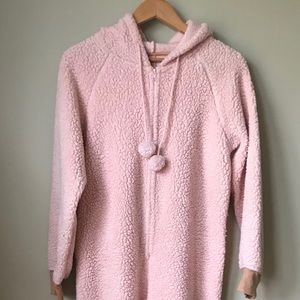 Pink fuzzy onesie